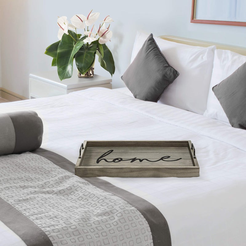 Elegant Designs HG2000-RGH Decorative Wood Serving Tray w/Handles, 15.50" x 12", Home - Image 5